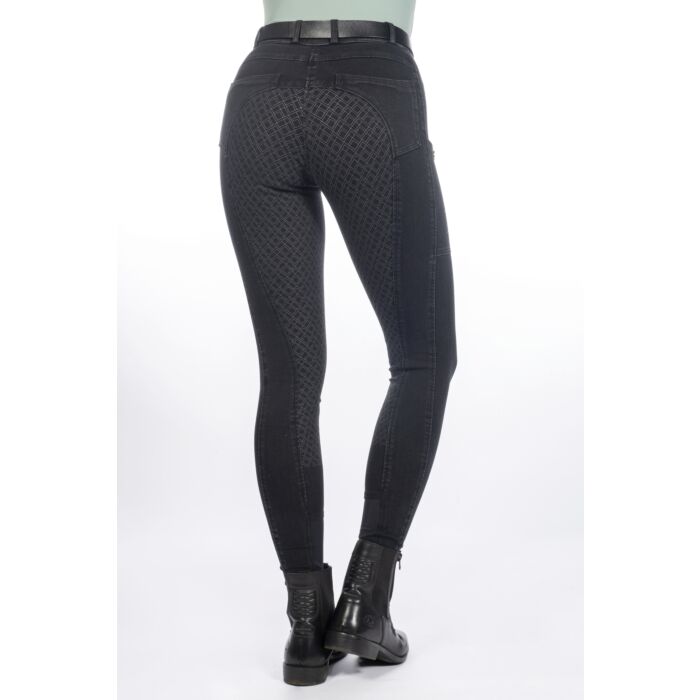 HKM Ladies High Waisted Denim Breeches Full Silicone Grip - Harbour Island